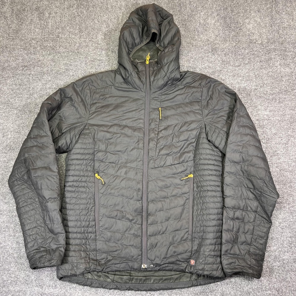 Montane Jacket Mens Large Gray Hooded Insulated Lightweight Hiking Puffer Pertex